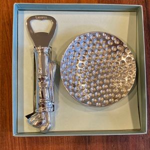 Mariposa golf gift set- golf club bottle opener/ dish
